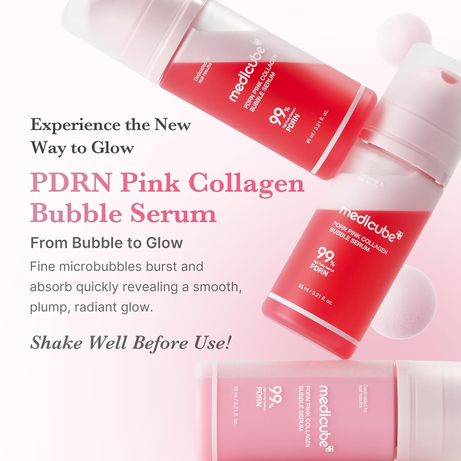 Medicube PDRN Pink Collagen Bubble Serum - 95ml