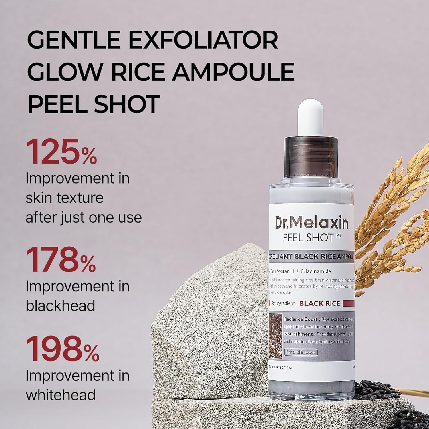 Dr. Melaxin Peel Shot Glow Black Rice Peeling Ampoule - 80 ml