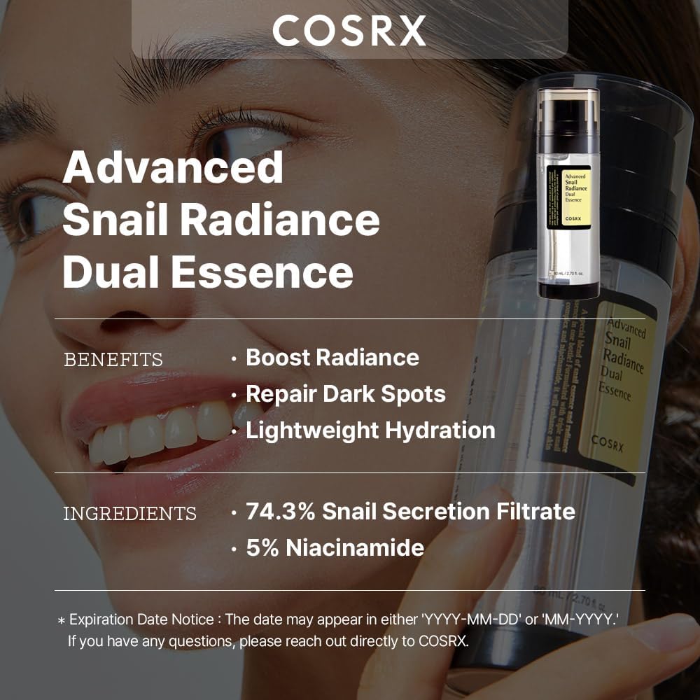 [Cosrx] Advanced Snail Radiance Dual Essence Double the Power, Double the Glow 80ml