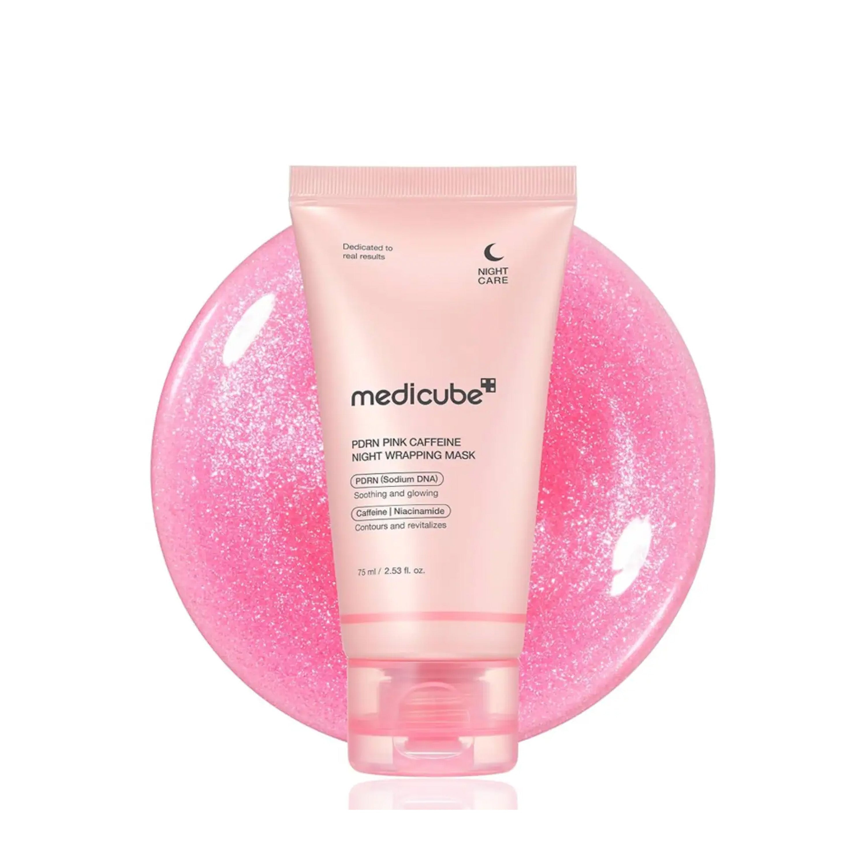 Medicube PDRN Pink Caffeine Overnight Wrapping Mask – Firm & Glow Night Film 75 ml