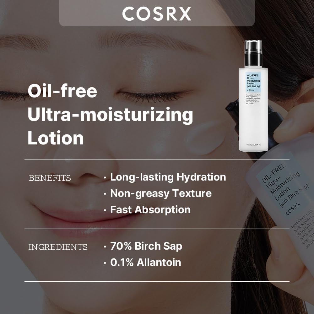 [Cosrx] Oil-Free Ultra-Moisturizing Lotion with Birch Sap – Lightweight Hydration for Calm, Balanced Skin 100ml