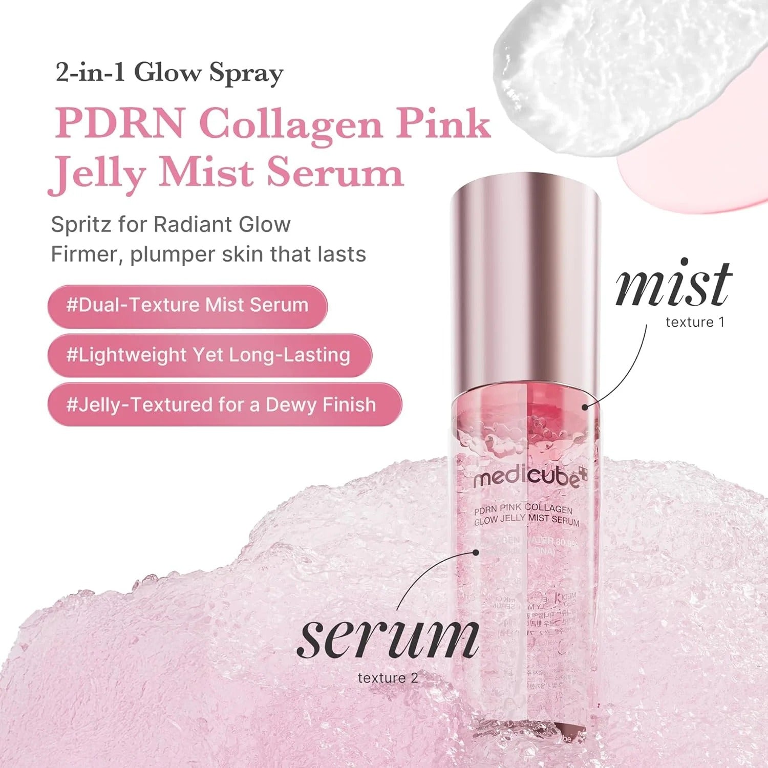 Medicube PDRN Pink Collagen Glow Jelly Mist Serum - 100ml