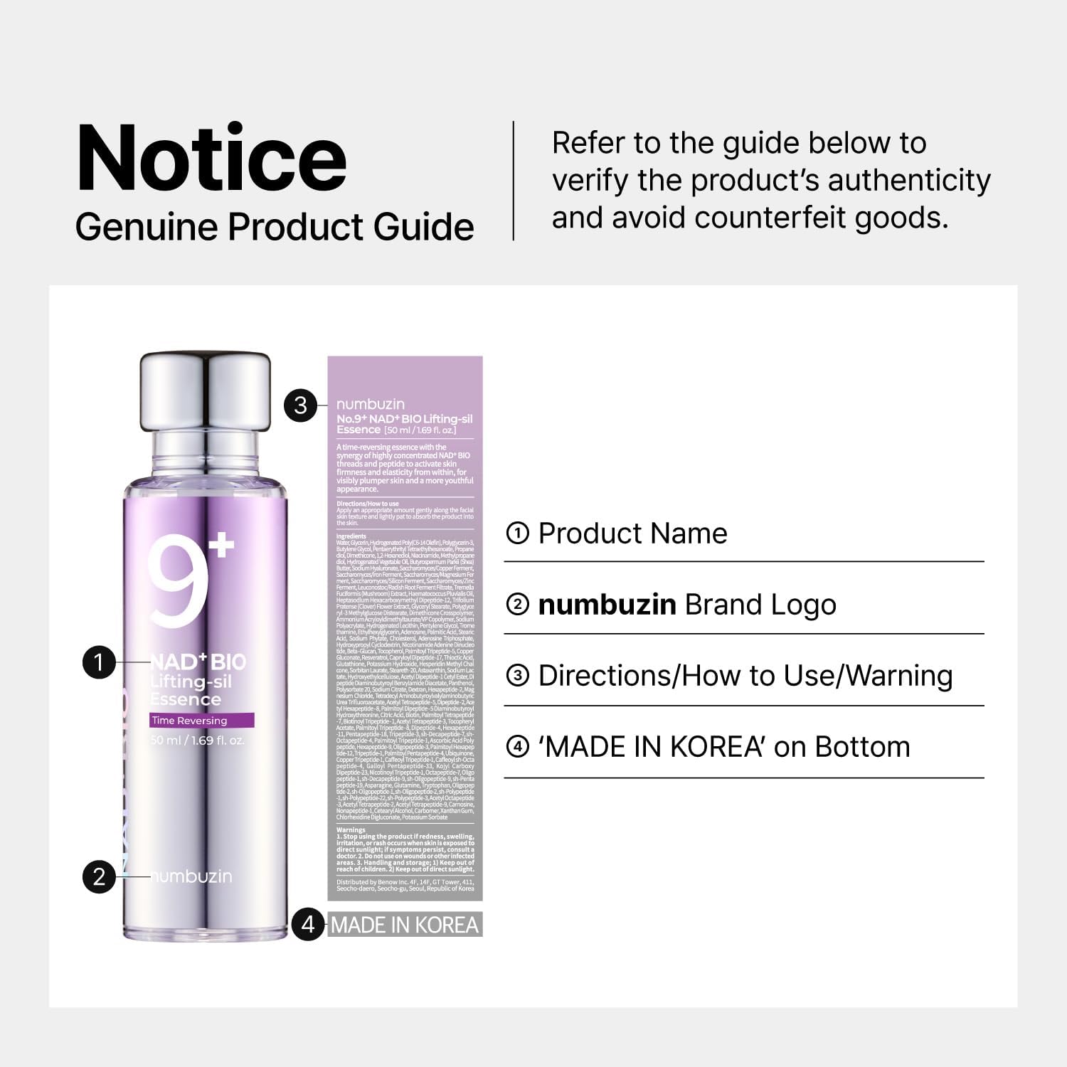 [NUMBUZIN] No.9 Essence – NAD+ BIO Lifting-sil Essence (50ml)